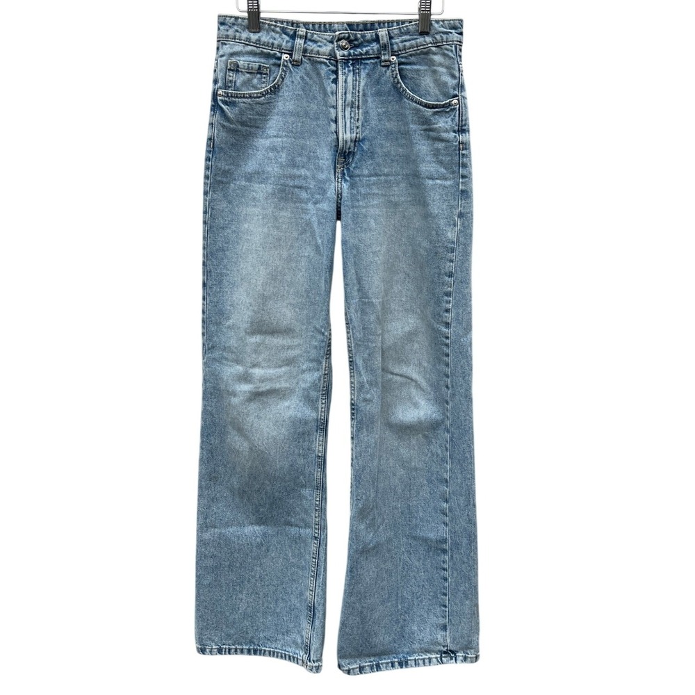 Divided H&M Women's 27 Wide Leg Jeans Light Wash Denim Long‎ Capsule Wardrobe